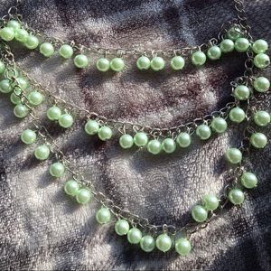 Paparazzi green bead necklace earring set